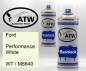 Preview: Ford, Performance White, WT / M6640: 400ml Sprühdose + 400ml Klarlack - Set, von ATW Autoteile West.
